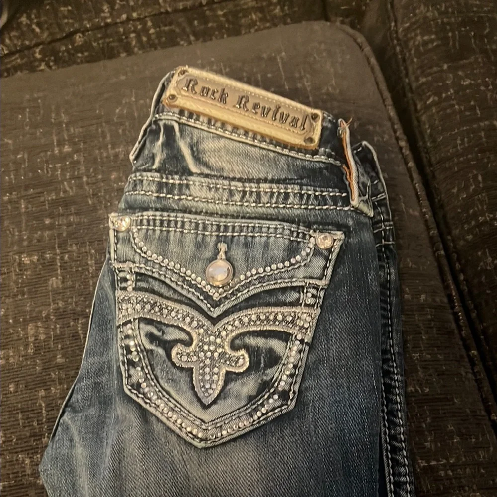Rock Revival Blue Boot Cut Jeans - Picture 3 of 5